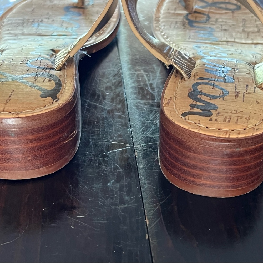 Sam Edelman Gold Sandals with Metallic Accents - Picture 7 of 7